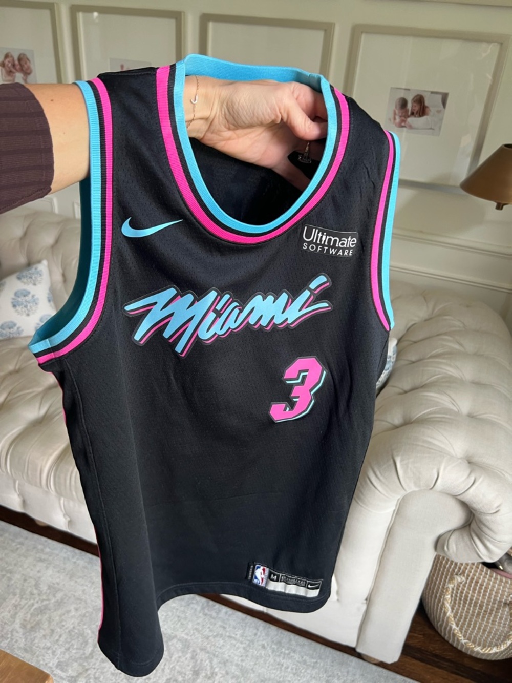 Nike youth Black Miami Vice #3 Basketball Wade Jersey